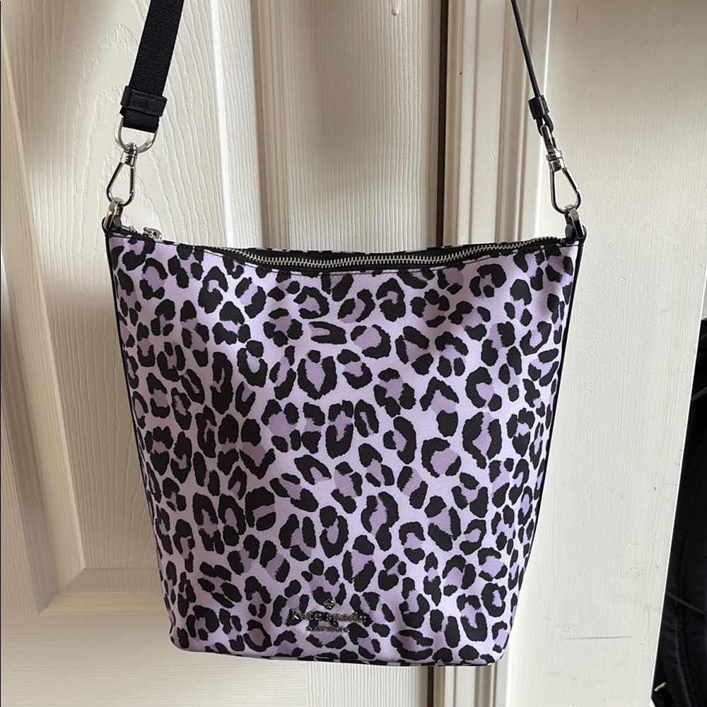 Kate Spade Purple and Black Leopard Crossbody Bag UEC
